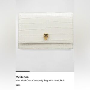 Alexander McQueen Ivory Mock-Croc Crossbody Bag